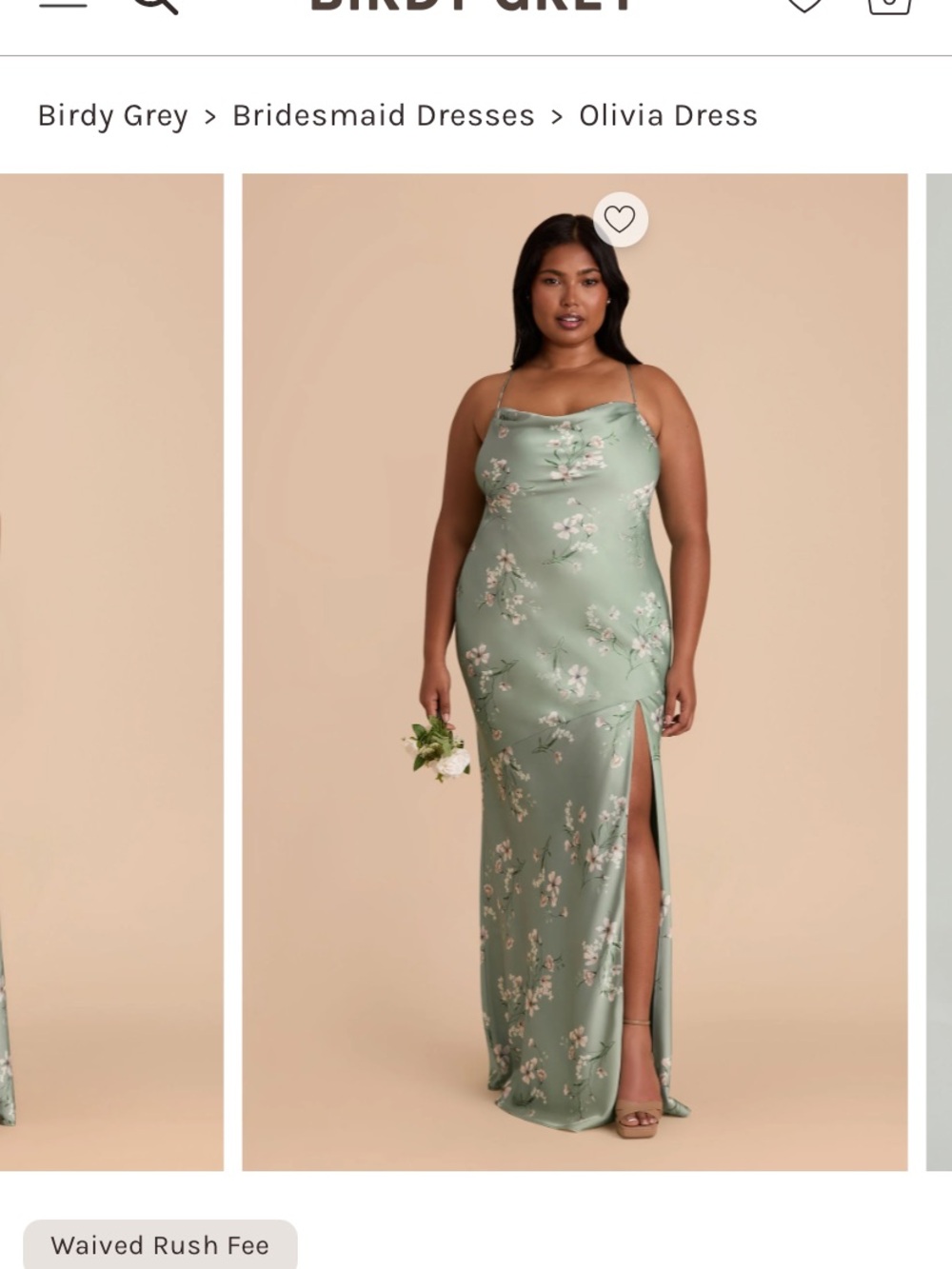 Birdy Grey Sage Floral Slip Maxi Dress with Side Slit